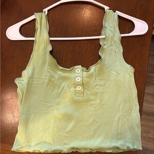 Light green tank top with ruffled outline